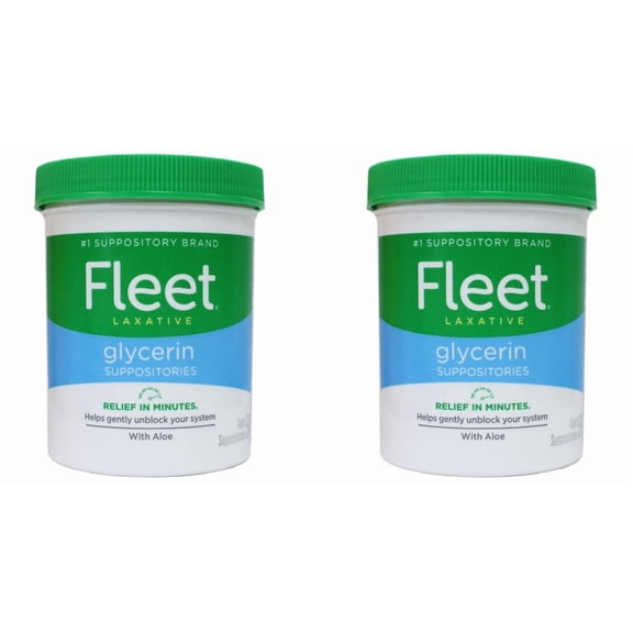 Fleet Laxative Glycerin Suppositories for Adult Constipation, 50 Count - 2 Pack