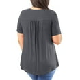 thumbnail image 5 of GingDinWomens Plus Size Tunic Tops Short Sleeve Lace Pleated Shirts Blouses M-4X, 5 of 9