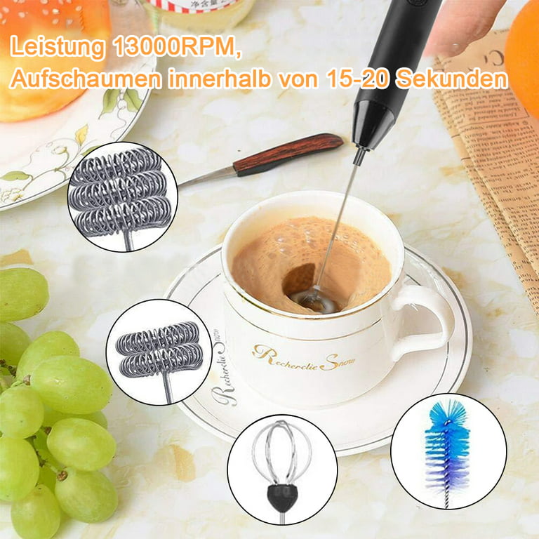OPCUS Electric Milk Frother Handheld for Coffee Portable Rechargeable Drink  Mixer Whisk Coffee Foam Maker for Latte Black 