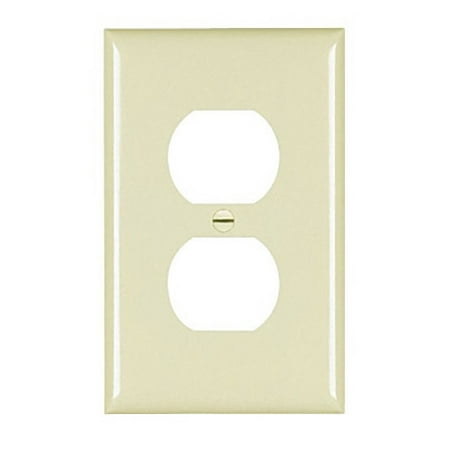 Seymour Ivory Toggle Wall Plate - Pass and Seymour TPJ8-I Ivory Trademaster Jumbo Single Gang Duplex Receceptacle Wall Plate