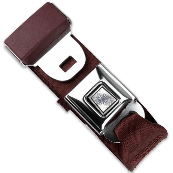 RetroBelt Burgundy Push Button Lap Belt 60" 2-Point Seat Belt Safety Classic