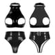 thumbnail image 3 of Conjunto de lencería Sexy para mujer, ropa interior sin entrepierna, cuello Halter, espalda descubierta, busto abierto, Tops cortos con Tanga de cintura alta, 3 of 5