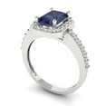 thumbnail image 2 of 1.92 ct Emerald Cut Simulated Blue Sapphire Solitaire with Accents Engagement Ring for Women in 18K White Gold, 2 of 5