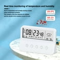 thumbnail image 2 of Living Room Desktop Digital Alarm Clock Plastic Countdown Timer Calendar Temperature Humidity Meter Low Noise Home Supplies White Type 2, 2 of 8