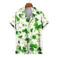 thumbnail image 5 of Camisas de playa hawaianas nuevas de verano para hombres y mujeres, camisa para parejas, camisa de manga corta con solapa estampada con trébol de cuatro hojas, camisas florales coloridas, 5 of 5