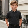 thumbnail image 2 of Tfken Comfy Tops For Boys Soft Daily Wear Travel Lightweight Shirts Short Sleeve Solid Color Casual Summer Button Children Trendy Clothes Size 3-4 Years, 2 of 4