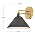 thumbnail image 6 of 84430LCB-BK Lark Milo - 5W 1 LED Small Wall Sconce-9.25 Inches Tall and 9 Inches Wide-Lacquered Brass/Black Finish, 6 of 10