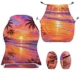thumbnail image 3 of HELLHERO Hawaii Palm Tree Gaming Chair Cover with Armrest Covers for Office Home Office, Waterproof Stretchable Spandex Office Chair Cover, 3 of 10