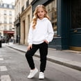 thumbnail image 2 of Rhuody Outfits For Girls Long Sleeve Round Neck Tracksuit Solid Color Hoodies Pants Classic 9-10 Years Big Girls Daily Wear White, 2 of 4
