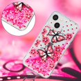 thumbnail image 2 of Case for iPhone 15, iPhone 15 Case Cute Pink Glitter Luxury Sparkle Liquid for Girls Women Quicksand Clear Soft TPU Protective Phone Case for iPhone 15 Pink Butterfly, 2 of 10