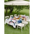 thumbnail image 4 of Outdoor Tablecloth with Umbrella Hole for Patio/Picnic/Party/Camping, Hummingbird Waterproof Table Cloth Rectangle Table Cover Washable, Spring Farmhouse Oil Painting Sunflowers (52"x 70"), 4 of 8