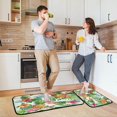 thumbnail image 6 of Summer Tropical Pineapple Floral Kitchen Rugs and Mats 2 Pcs, Palm Leaves Non-Slip Floor Runner Mat for Living Room Bedroom Dorm Hallyway Home Decor, 6 of 6