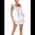 thumbnail image 3 of Conjunto de Pijama de Algodón de Dos Piezas para Mujer, con Volantes y Pantalones Cortos Informales, para Verano. XL, 3 of 9