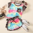 thumbnail image 4 of CAUYDY Toddler Baby Girl Summer Clothes Set Kid Outfits Short Sleeves T-Shirt Tops + Shorts Cute Outfits Set For Kids 9-24 Months 4t 5t 6t 7t 8t 9t 10t (Sizes 3-4 Years,H03-Multicolour), 4 of 9