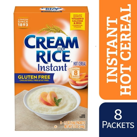 Cream of Rice Instant Gluten Free Hot Cereal, Kosher, 8-1.5 OZ Packets