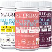 NUTRIBAS Multi Collagen Peptides Powder Variety | Hair Skin Nails, Joints, Pre & Post-workout Supplement | 30 Servings