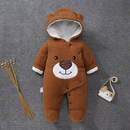 

Toddler boy clothes Infant Newborn Baby Girls Boys Bear Warm Thick Snowsuit Hooded Coat Jumpsuit Fragarn
