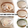thumbnail image 5 of Instinct Basket, Handwoven Cotton Rope Cat Bed with Cushion & Toy Ball for Indoor Cats, 5 of 7
