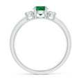 thumbnail image 2 of ANGARA Natural Classic Emerald and Diamond Three Stone Engagement Ring in 14K White Gold for Women (Size-5mm) | May Birthstone, Birthday, Anniversary, Jewelry Gift for Women | Natural Emerald Ring, 2 of 10