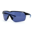 thumbnail image 1 of Mens 90s Classic Half Rim Sport Wraparound Plastic Sunglasses Black Blue Black, 1 of 4