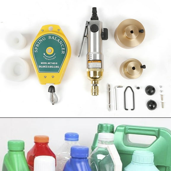 Pneumatic Capping Machine, Pneumatic Capper Hand Held Sealer Machine Plastic Bottle Sealing Capping Hand-Held Pneumatic Bottle Capping Machine 10-50MM Screw Capper Cap Sealing Tool