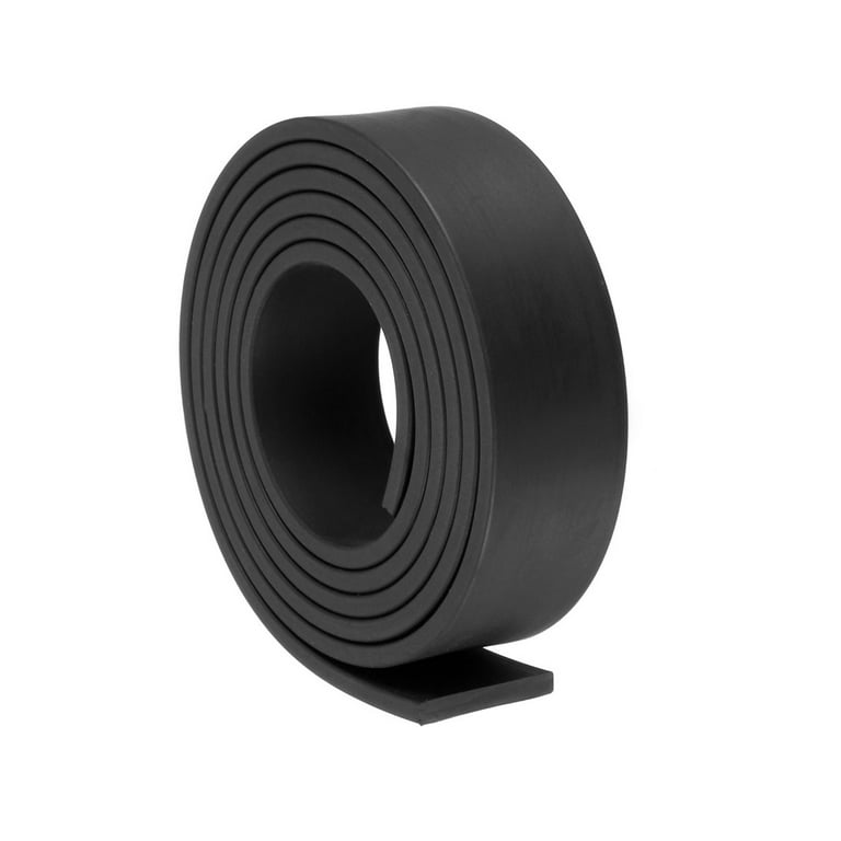 Solid Rectangle Rubber Seal Strip 30mm Wide 7mm Thick, 1 Meter Long Black