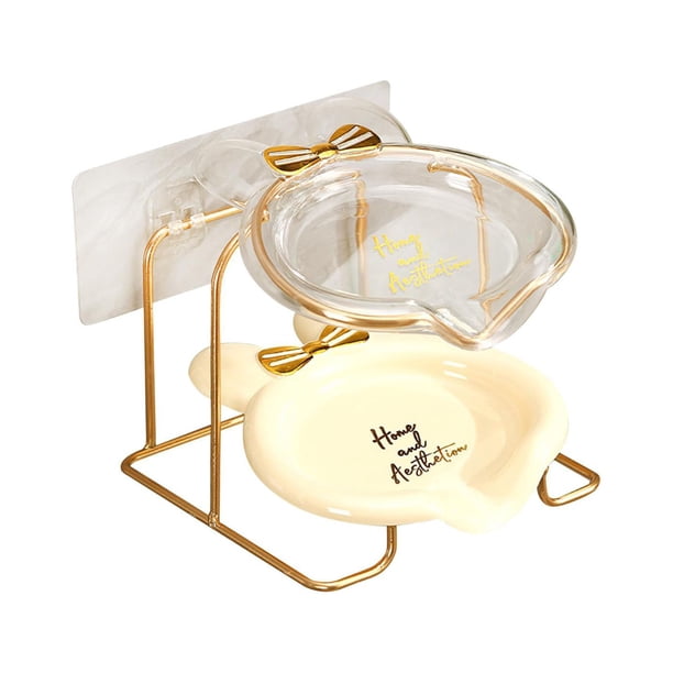 Contenedor de jabón, estante de almacenamiento de jabón para inodoro, baño, encimera y ducha Blanco de doble capa