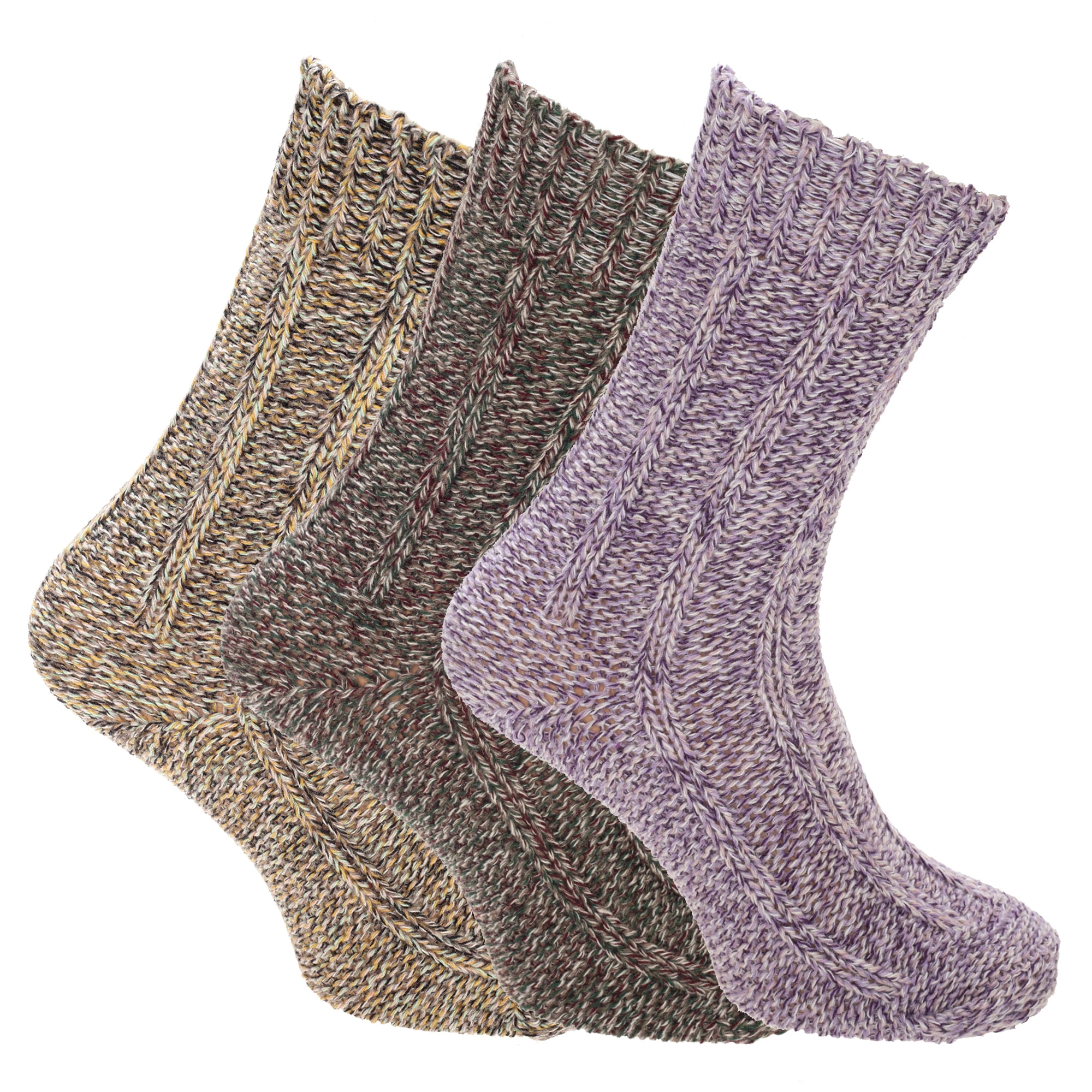 2 Pairs Multicolour for Women Socks Grape Wine/Oatmeal 6/9 UK Sizes 6-9 Trespass Hadley