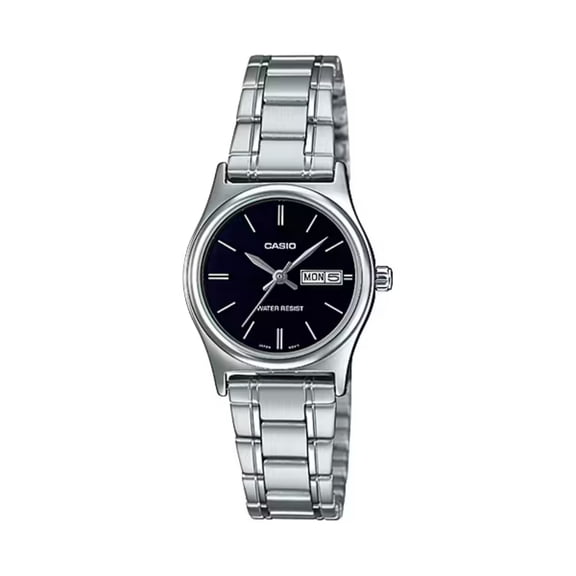 Casio Women's Black Dial Analog Watch Stainless Steel Bracelet -