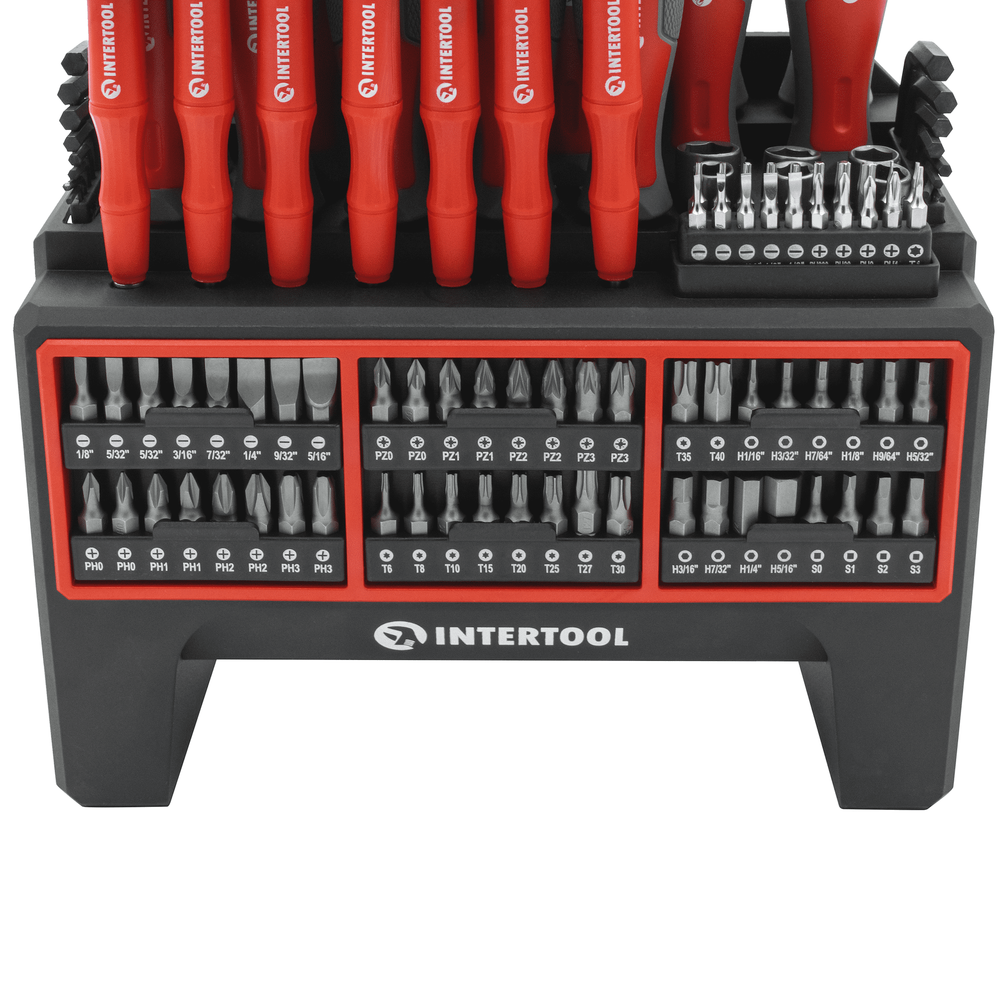 INTERTOOL 114-Piece Magnetic Screwdriver Set with Organizer VT08-3372
