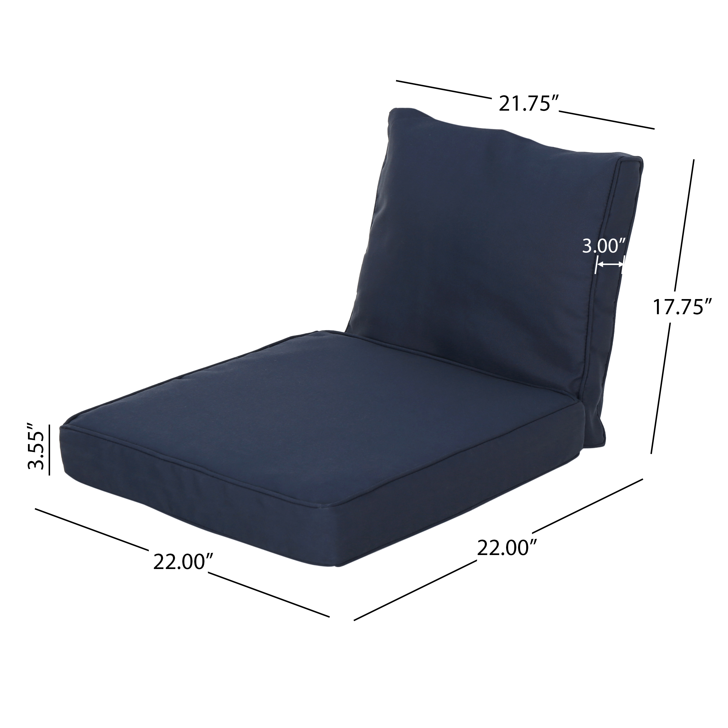 Terry Outdoor Club Chair Cushions, Navy Blue