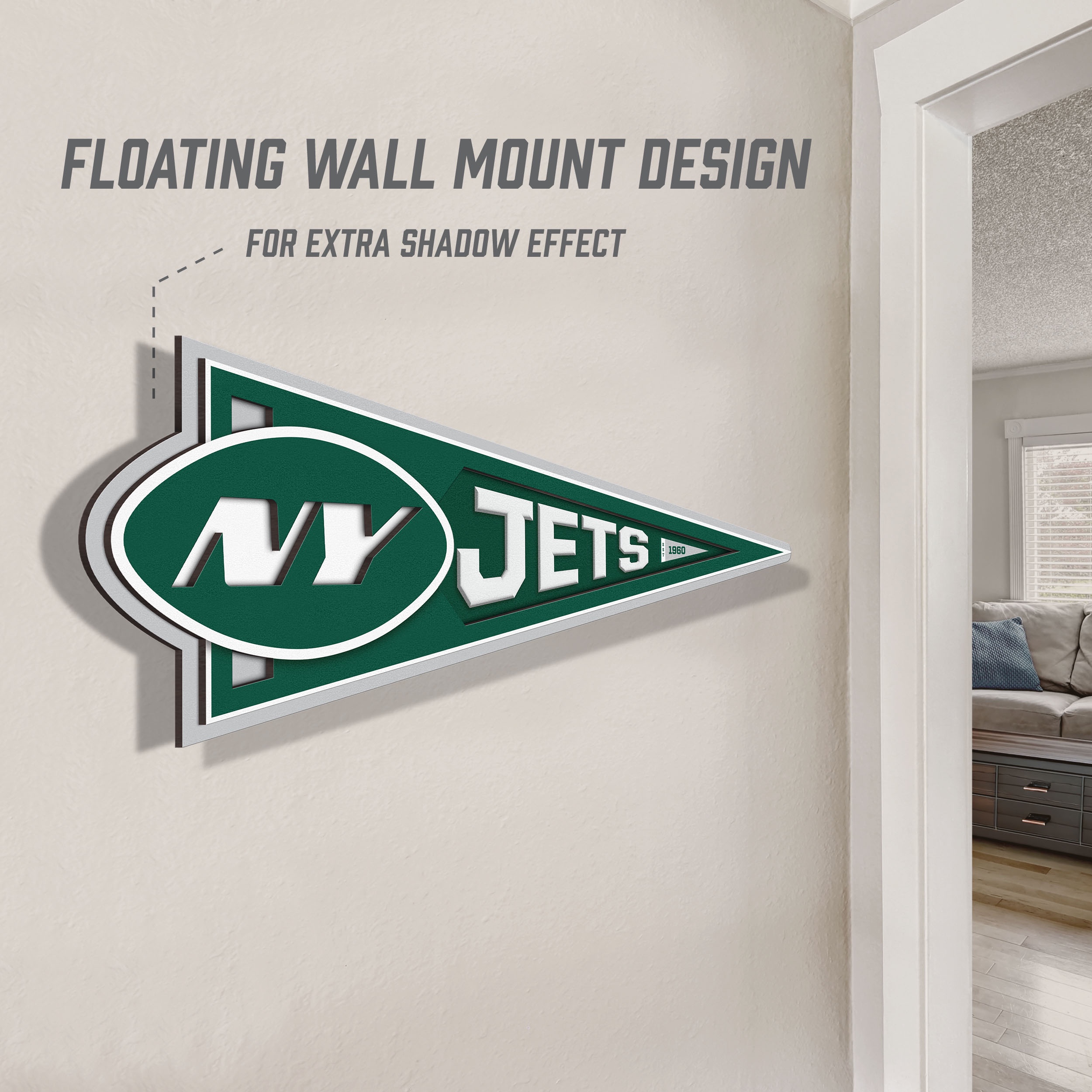 YouTheFan NFL New York Jets Pennant Sign