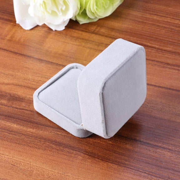 CTIRCHIU Grey Jewelry Box with Flocking Cloth, Earring and Necklace Organizer, 1 Piece Storage Case