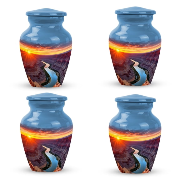 Sunset at the Grand Canyon - Crematory Urns For Adults Humans - human urns for ashes - Small Urn For Human Ashes - Ash Holder (Size-3inch,4Pcs)