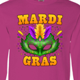 thumbnail image 4 of Inktastic Mardi Gras with Green Masquerade Mask Long Sleeve T-Shirt, 4 of 5