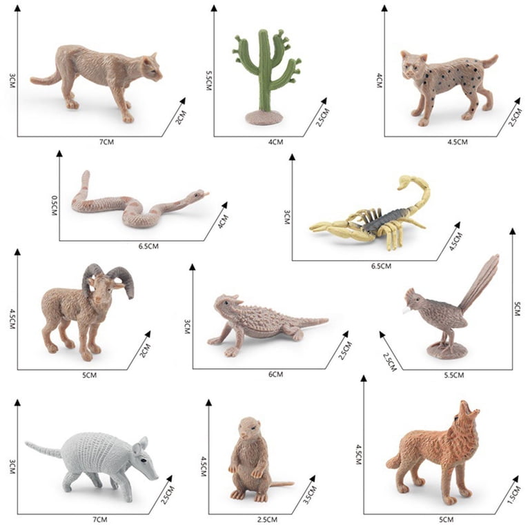 Kokiya 11Pcs High Simualtion Desert Animal PVC Jungle Animals