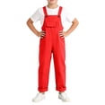 thumbnail image 5 of ZLBDYG Baggy Bib Overall for Girls Straight Leg Jumpsuit Wide Leg Suspender Pants Preppy Solid Pocket Dungarees Pants, 5 of 7