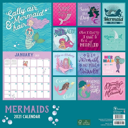 2021 Mermaids Wall Calendar Walmart Canada january 2021 calendar mermaid