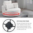 thumbnail image 6 of Oversized Swivel Accent Chair Set of 2, 360 °Swivel Barrel Chair with Moon Storage Ottoman, Loveseat Circle Swivel Lounger Armchair with 4 Pillows White, 6 of 7