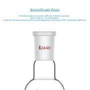 StonyLab 50ml Round Bottom Single Neck Lab Flask, Clear Heat‑resistant Borosilicate Glass with 24/40 Joint