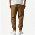 thumbnail image 5 of Zimjoy Cotton Linen Pants for Men Elastic Waist and Ankle Drawstring Baggy Style Lightweight Breathable Beach Pants Brown 3XL, 5 of 6