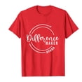 thumbnail image 4 of Tittly T Shirts for Women Tshirts Shirts Women's Difference Maker Para Printed T Shirt Cotton Round Neck Casual Short Sleeves Graphic Tees Summer Tops Red S, 4 of 4