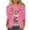 2Pink, variant on 2024 Christmas Shirts for Women Casual Red Wine Glass Graphic Tees Trendy 3/4 Sleeve Tops Xmas Crewneck Tunic Blouse