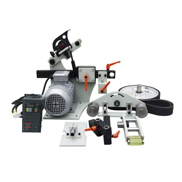 Variable Speed Belt Grinder Sander Multi-function 72 * 2 inch Knife Grinder 3 Grinding Wheels with VFD 220V