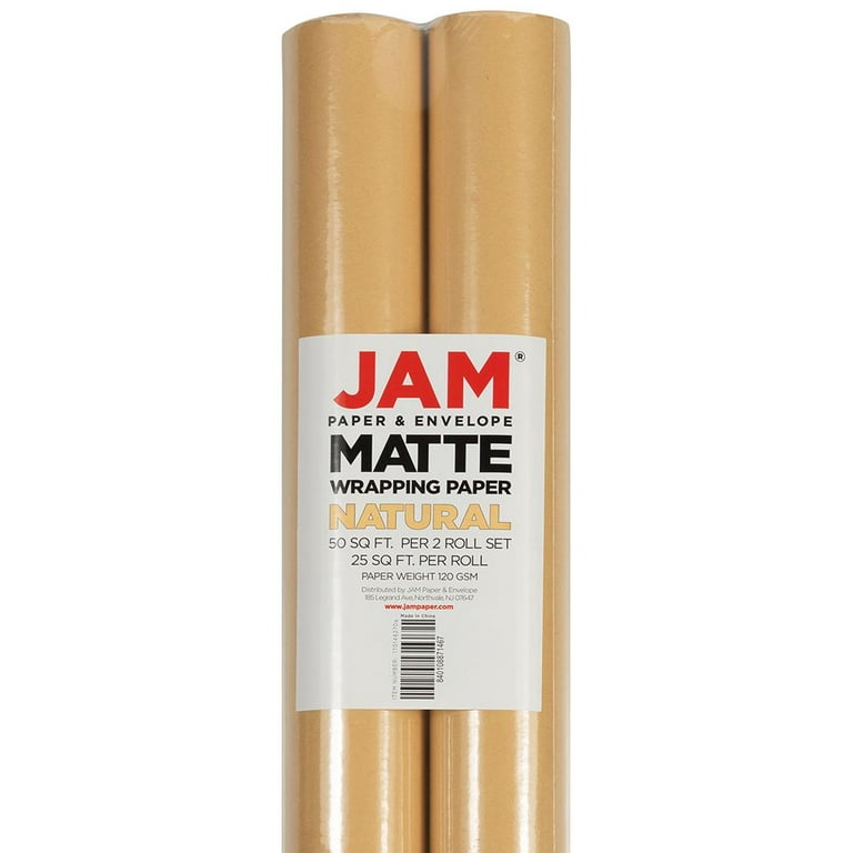 JAM PAPER Gift Wrap - Kraft Wrapping Paper - 25 Sq Ft - Black Kraft Paper -  Roll