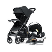 Chicco Bravino Travel System with Bravino Lightweight Stroller and KeyFit 30 ClearTex Infant Car Seat and Base, One-Hand Fold, UPF 50+ Canopy, Infant Car Seat for 4-30 lbs. - Ravine (Black)