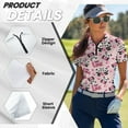 thumbnail image 5 of COEQINE Women Short Sleeve Golf Shirts Quick Dry Fit Moisture Wicking Polo Shirts JUSE LOVE Heart Panda Print Lightweight Short Golf Tops Workout Sportswear for Valentine's Day, 2XL, 5 of 7