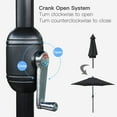 thumbnail image 3 of Bibana 7.5 ft Outdoor Patio Umbrella Table Umbrella with 6 Ribs, Push Button Tilt/Crank - Black, 3 of 7