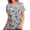 thumbnail image 2 of Trendfront Womens Summer V Neck Short Sleeve Tops Dog Animal Graphic Pattern Printed Tees Casual Everyday Style Apparel T-Shirts, 2 of 5
