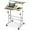 Walnut/White/Black/Natural, variant on CZMJY Mobile Stand Up Desk, Height Adjustable Home Office Desk with Standing & Seating 2 Modes, Tilting Tabletop & Flexible Wheels, Rolling Laptop Cart Sit Stand Desk (Walnut)